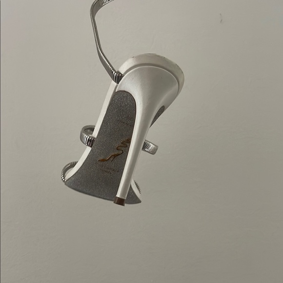 Rene Caovilla Silver Spiral Heels - Picture 3 of 9